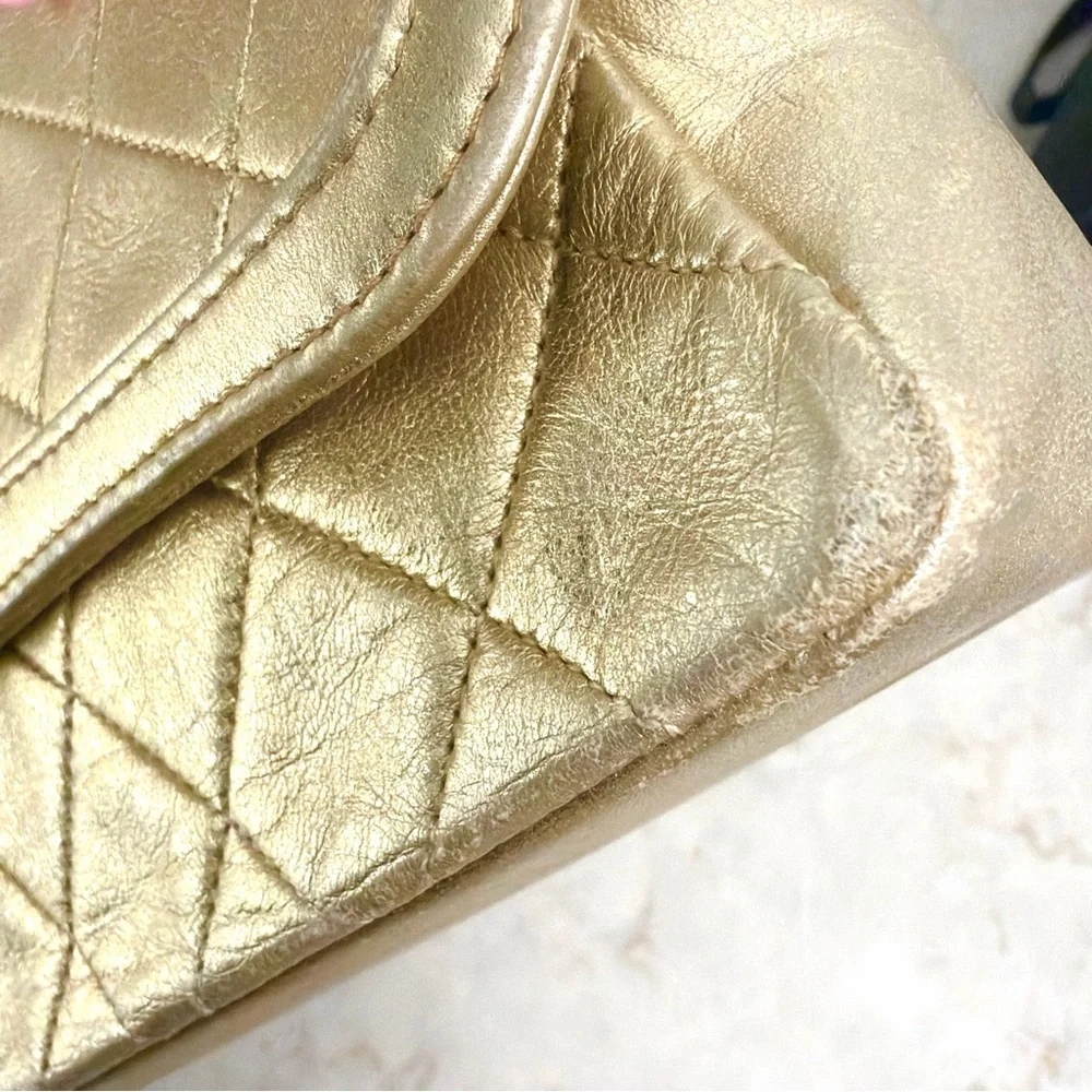 CHANEL Vintage 90’s Metallic Mini Flap Bag